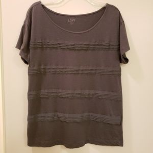 Ann Tayor Loft cowl neck shirt vertical pleating